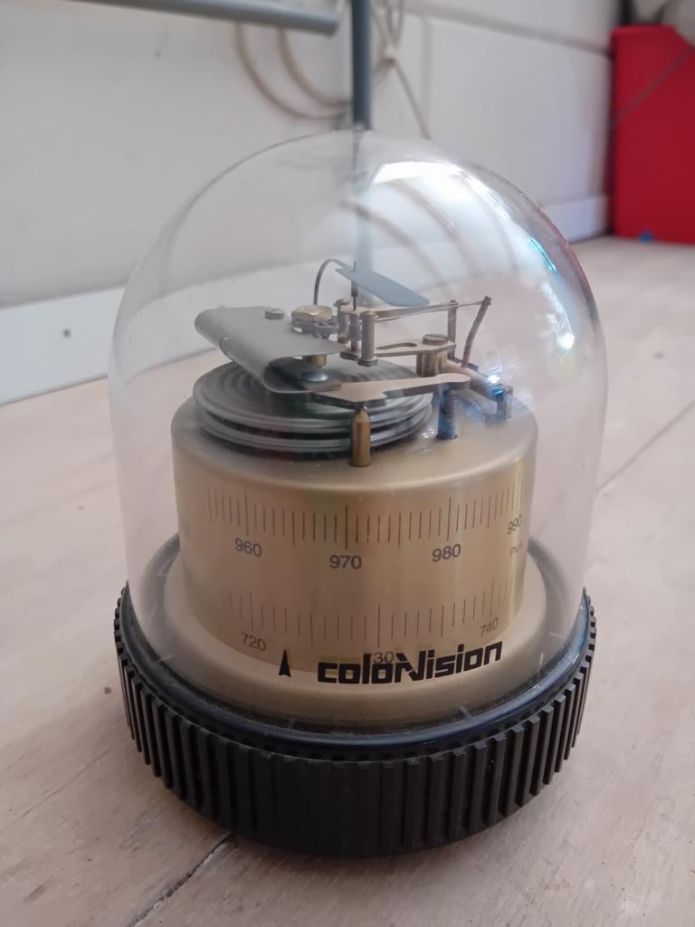 vintage ColoNision Weerstation - Barometer stolp model, Audio, Tv en Foto, Weerstations en Barometers, Ophalen of Verzenden, Gebruikt