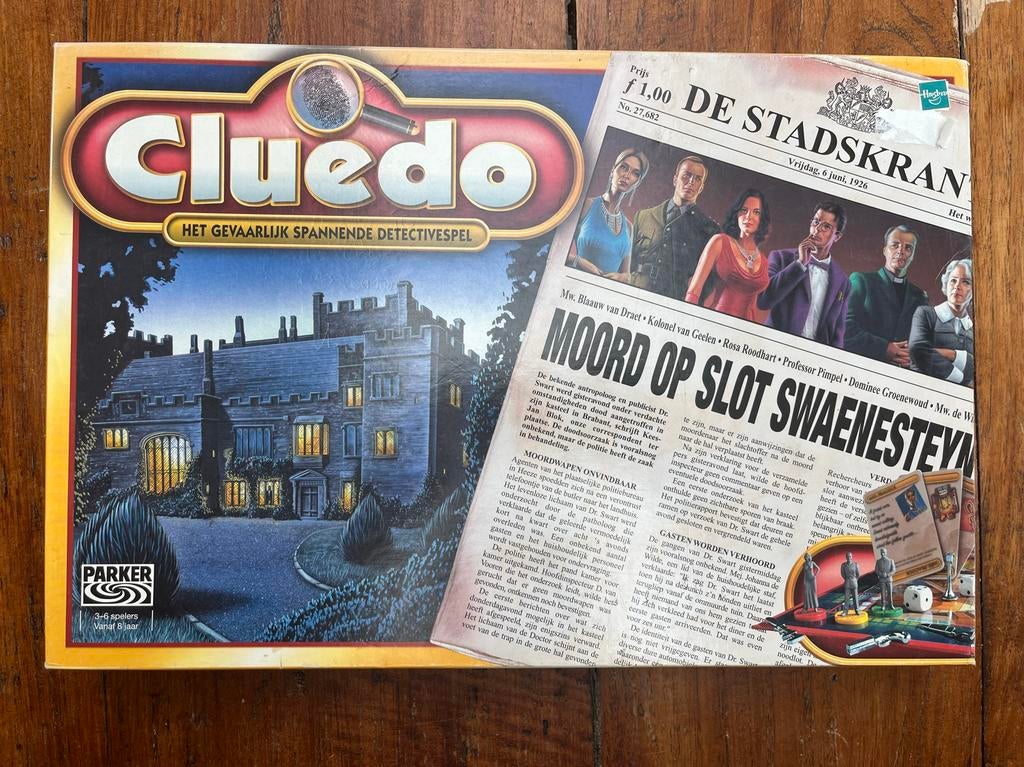 Cluedo Bordspel - Het Gevaarlijke Detective Spel, Drie of vier spelers, Ophalen of Verzenden, Gebruikt