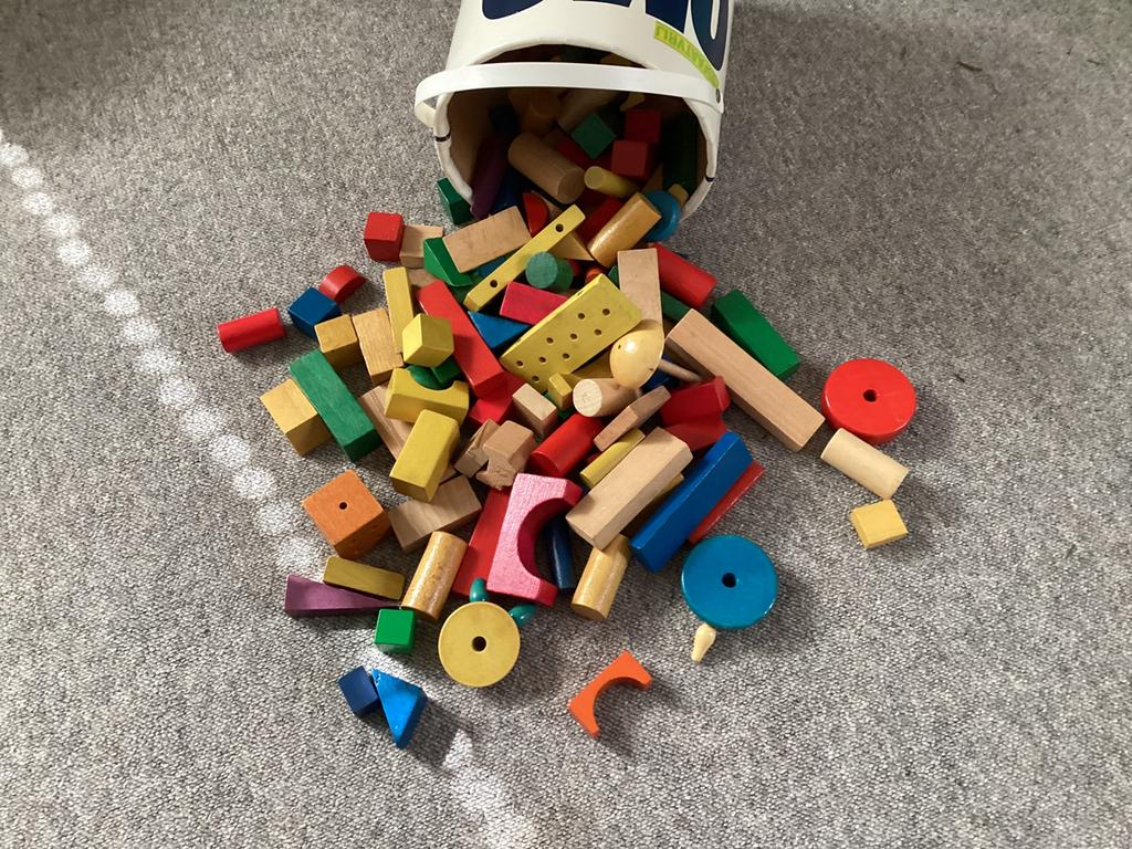 Houten blokken, Kinderen en Baby's, Speelgoed | Duplo en Lego, Ophalen, Gebruikt, Duplo