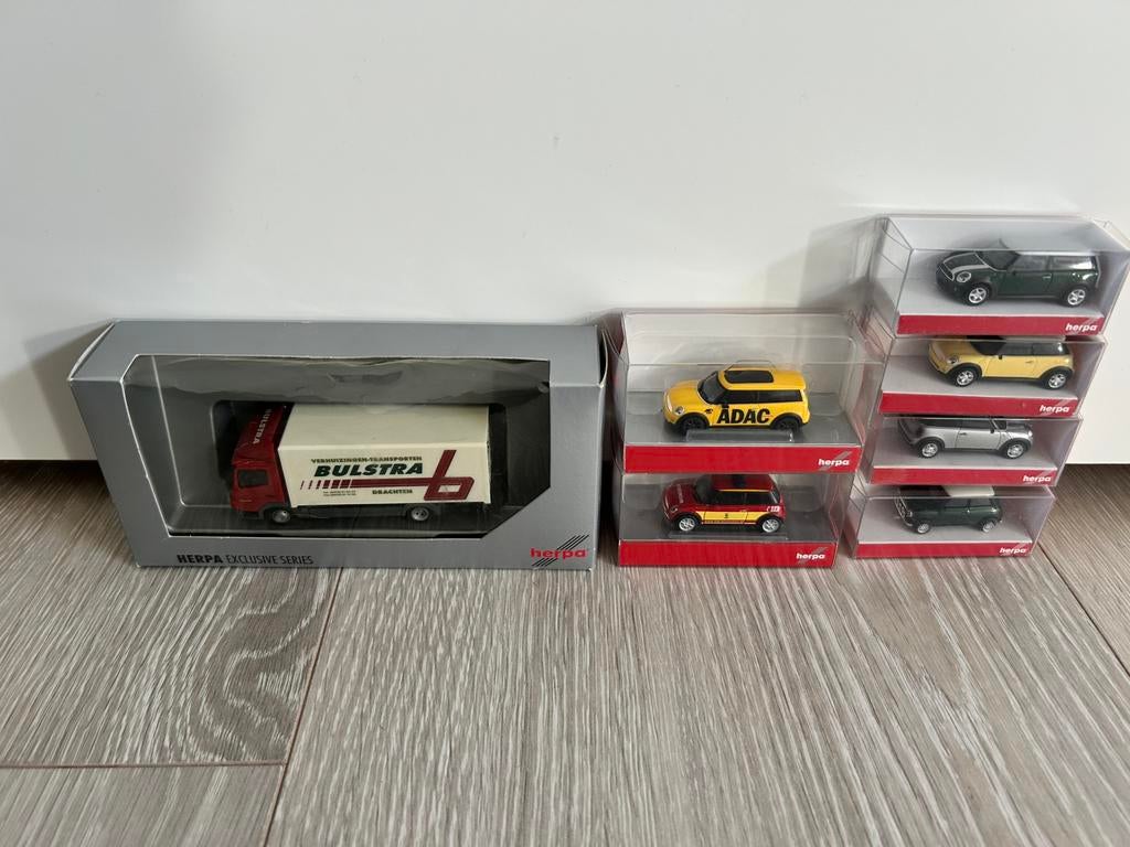 1:87 Herpa Verzameling modelauto’s 6 stuks in doosje, Hobby en Vrije tijd, Modelauto's | 1:87, Ophalen, Zo goed als nieuw, Bus of Vrachtwagen