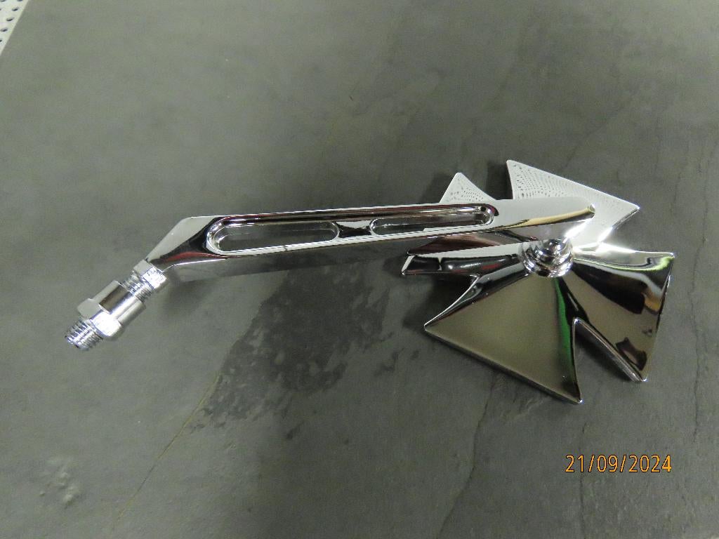 Iron Cross Spiegel links Gothic Spiegel Chopper Custom, Ophalen of Verzenden, Zo goed als nieuw, Highway Hawk