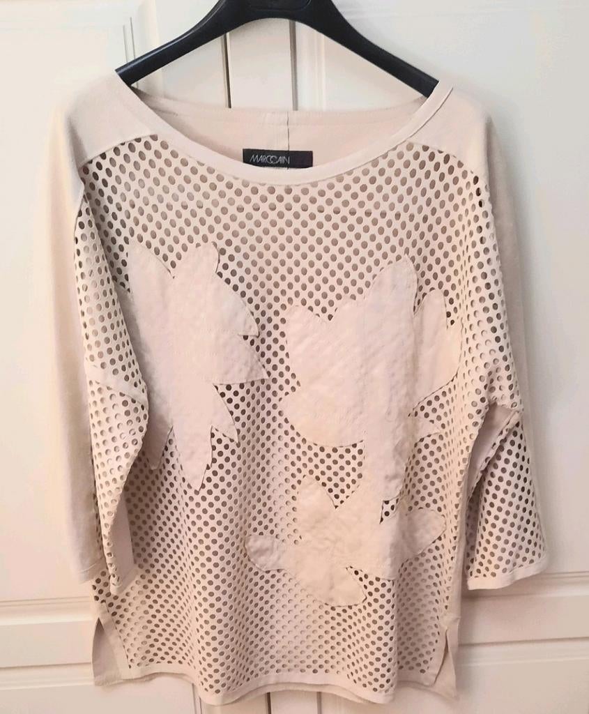 Nieuwe zandkleurige MarcCain gaas shirt/top maat 38-40, Maat 38/40 (M), Verzenden, Beige, Nieuw