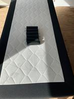 1 persoons boxspring by M LINE, Ophalen, 90 cm, Eenpersoons, Blauw