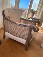 Set van 4 Edwardiaanse Bergère fauteuils met rotan webbing, Huis en Inrichting, Fauteuils, Ophalen, Gebruikt, Hout, 75 tot 100 cm