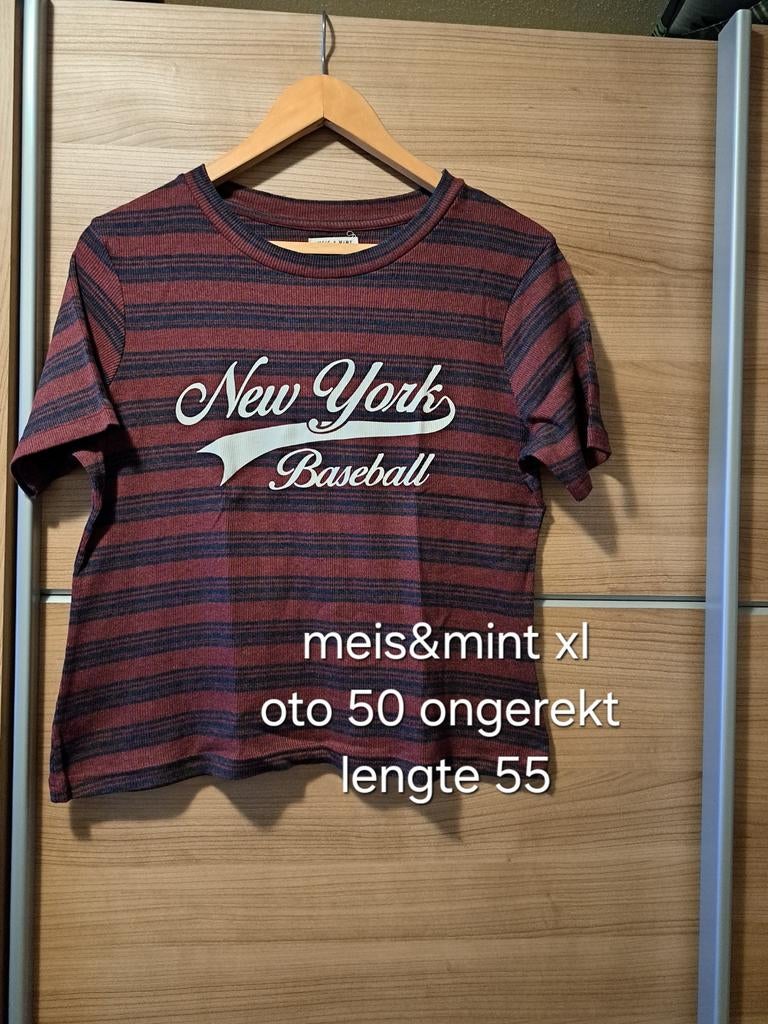 Meis&mint shirtje new York baseball xl, Maat 46/48 (XL) of groter, Ophalen of Verzenden, Zo goed als nieuw, Korte mouw