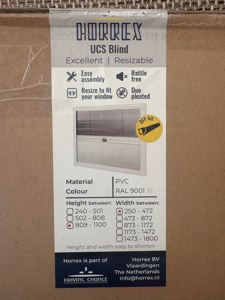 Verduisterend gordijn/ jaliezie camper, Minder dan 50 cm, Nieuw, Ophalen of Verzenden, Wit