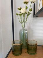 Vaas en 2 glazen, Overige kleuren, Ophalen of Verzenden, Minder dan 50 cm, Glas