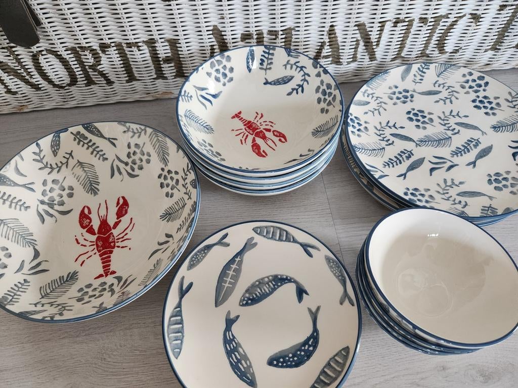 Nieuw! Riviera Maison First catch servies, Ophalen, Glas, Overige stijlen