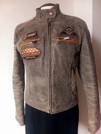 Stoer echt lederen bikerjack maat S, Bruin, Ophalen of Verzenden, Onbekend, Maat 36 (S)