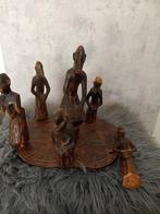 Houten Afrikaans Houtsnijwerk, Antiek en Kunst, Kunst | Beelden en Houtsnijwerken, Ophalen of Verzenden, Hout, Houtsnijwerk, Groep mensen