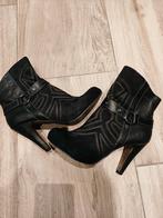Tamaris enkellaarsjes suède leer 39, Ophalen of Verzenden, Zo goed als nieuw, Zwart