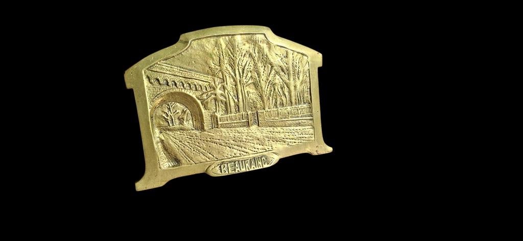 Bronzen plaat Beauraing, Ophalen of Verzenden