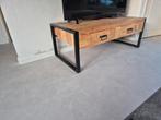 Houten TV-meubel met metalen poten - 120x60x45 cm, Gebruikt, 100 tot 150 cm, Modern industrieel, Minder dan 100 cm