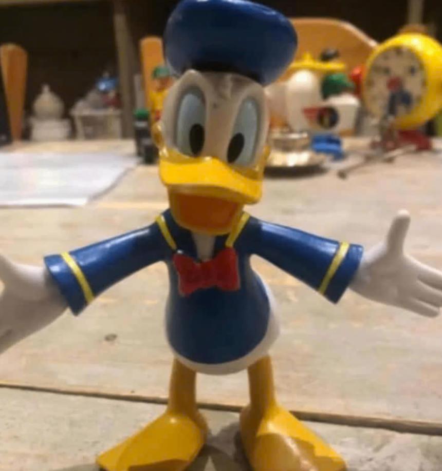 Donald Duck vintage rubberen popje (12 cm), Verzamelen, Ophalen of Verzenden, Donald Duck, Zo goed als nieuw, Beeldje of Figuurtje