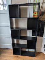 Zwart houten vakkenkast boekenkast wandmeubel, Ophalen, 25 tot 50 cm, Minder dan 150 cm