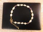 Armband Juwelier PARELS AMETHIST goud kleur Vintage, Sieraden, Tassen en Uiterlijk, Armbanden, Overige materialen, Wit, Ophalen of Verzenden