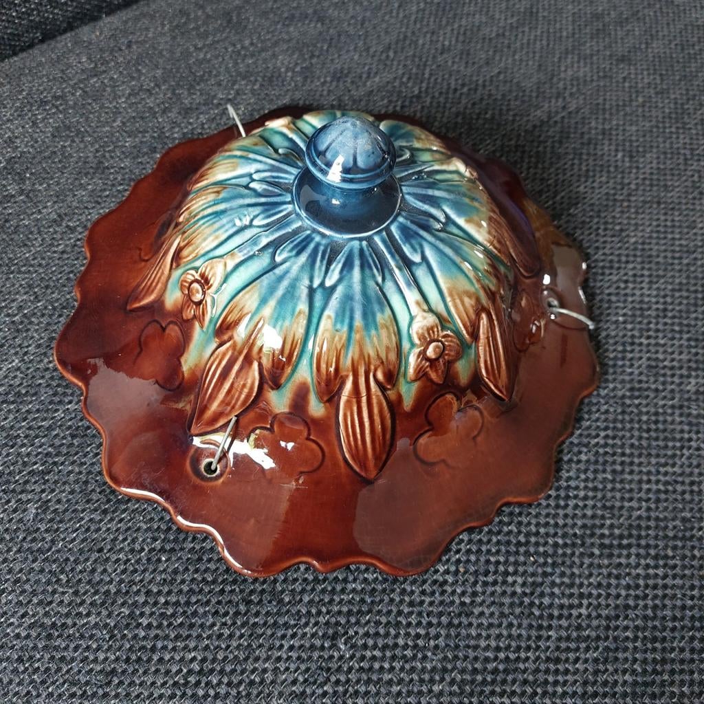 Barbotine Hangende Plantenbak Jardiniere, Antiek en Kunst, Ophalen of Verzenden