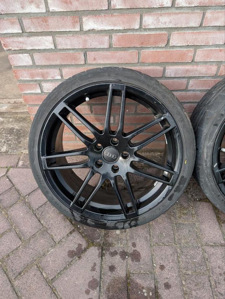 19 inch Audi RS4 velgen met banden 5x112 ET45, Auto-onderdelen, Banden en Velgen, Zomerbanden, 19 inch, 235 mm, Ophalen