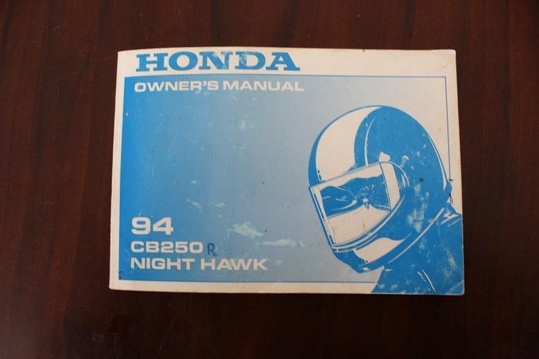 Honda CB250 1994 Night Hawk motorcycle owner's manual CB 250, Motoren, Handleidingen en Instructieboekjes, Honda, Ophalen of Verzenden