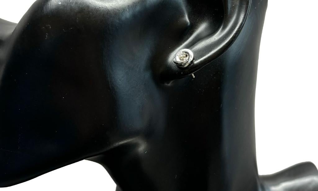 Diamant solitair 14k gouden set dames oorbellen briljant, Voordeelsieraden, Verzenden, Zo goed als nieuw, Met edelsteen