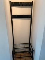 Zwarte kapstok met haken en schoenenrek, 60x150cm, Huis en Inrichting, Ophalen, 100 tot 150 cm, Zo goed als nieuw, Metaal