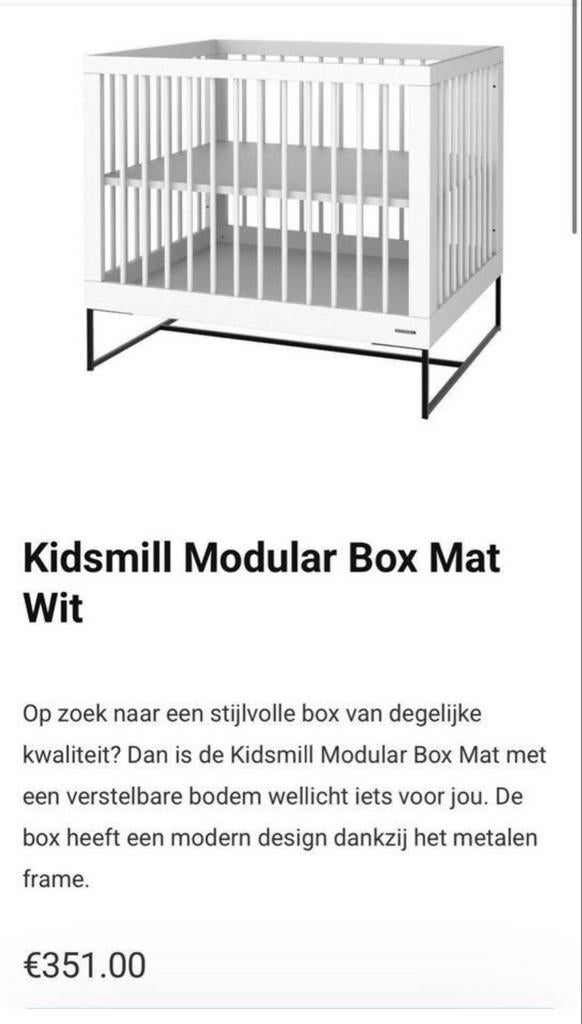 Kidsmill Modular Box Mat wit met zwart onderstel, Ophalen, Zo goed als nieuw, Rechthoekig, In hoogte verstelbaar