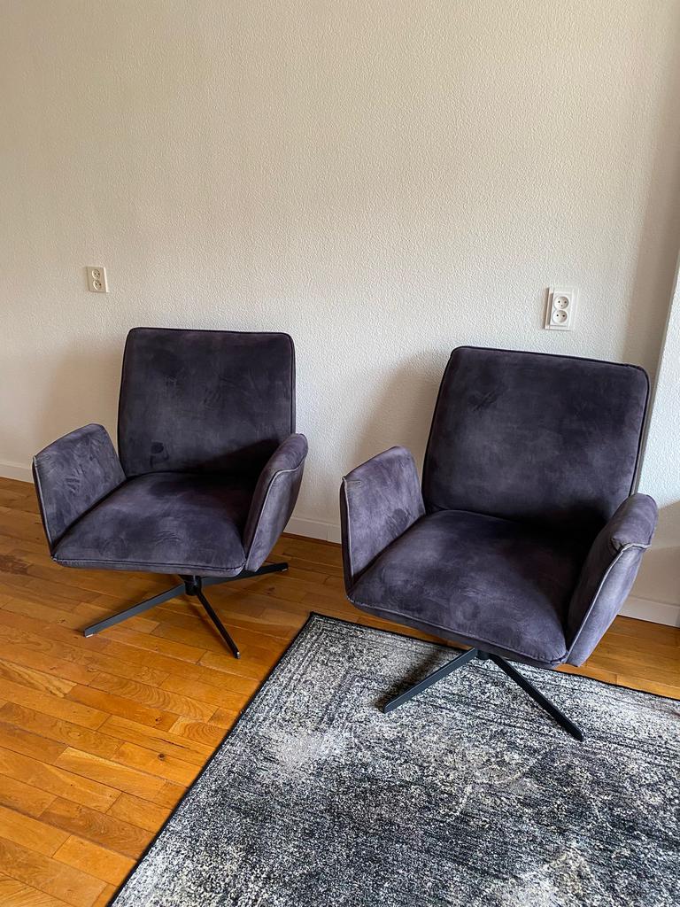 Eleonora Fauteuil Vivian antraciet, Ophalen, Gebruikt, Stof, 75 tot 100 cm