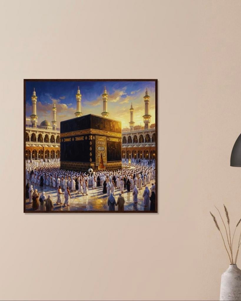 Ingelijste Mekka print met pelgrims, Verzenden