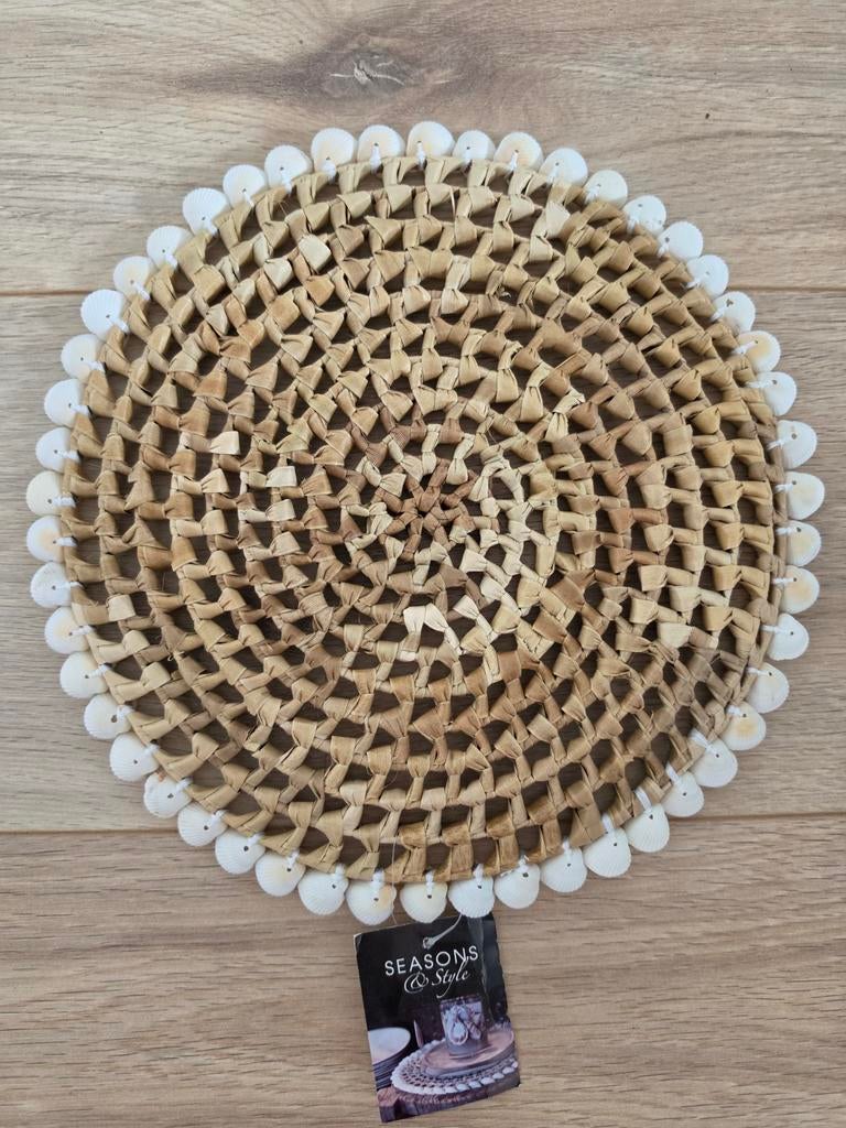 Pandan gevlochten placemat met schelpen, Ophalen of Verzenden, Nieuw