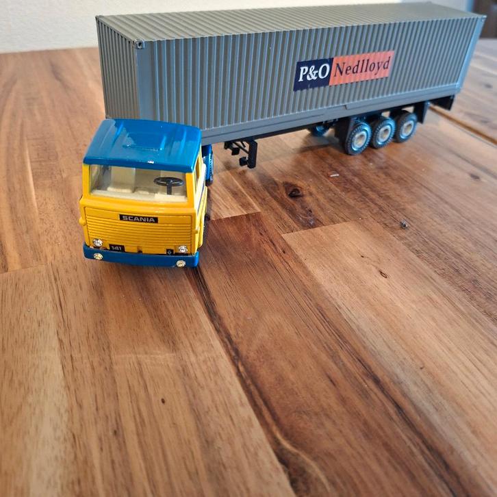 P.& O NEDLLOYD TR & CONTAINER SCANIA 141 DEMO TRUCK TEKNO ., Hobby en Vrije tijd, Modelauto's | 1:50, Zo goed als nieuw, Bus of Vrachtwagen