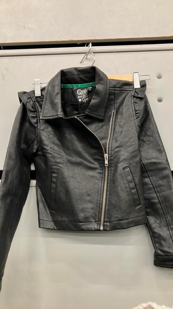 Quapi leren jasje maat 134/140, Kinderen en Baby's, Kinderkleding | Maat 134, Ophalen of Verzenden, Zo goed als nieuw, Meisje