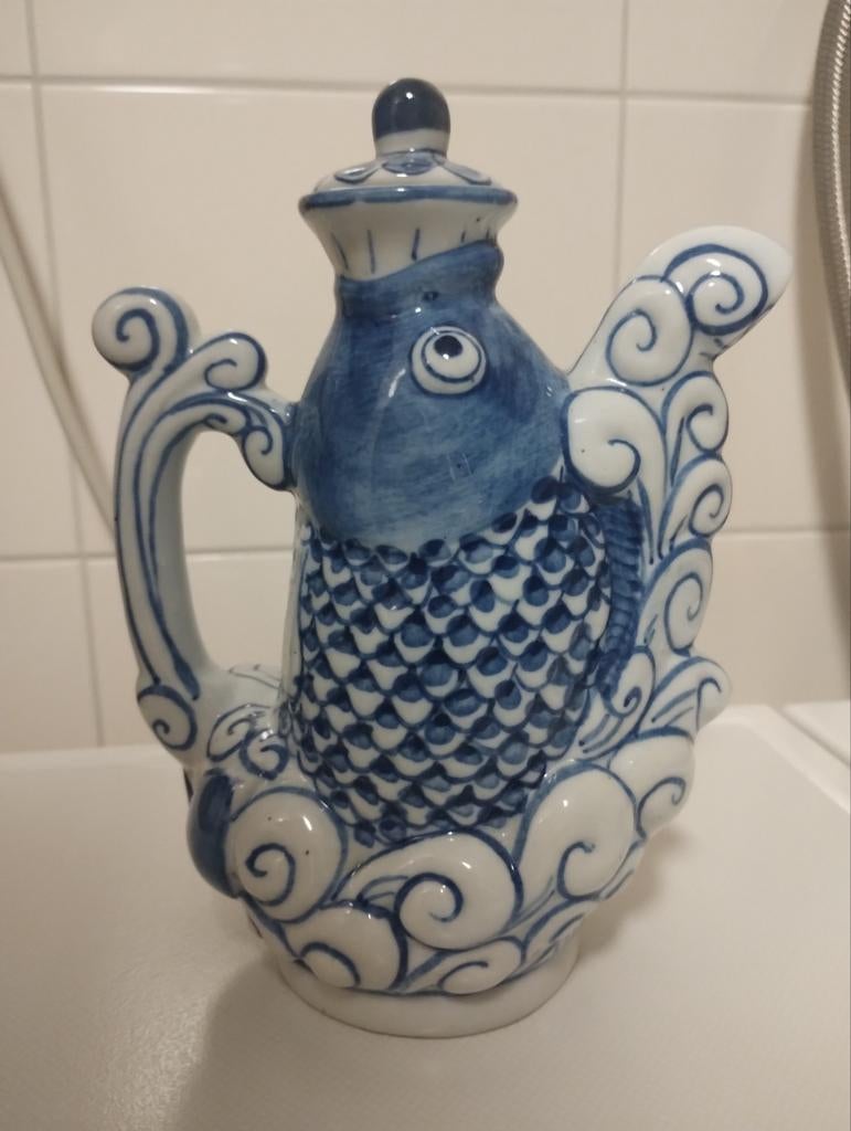 Antiek chinees blauw wit porseleinen theepot, Antiek en Kunst, Ophalen of Verzenden