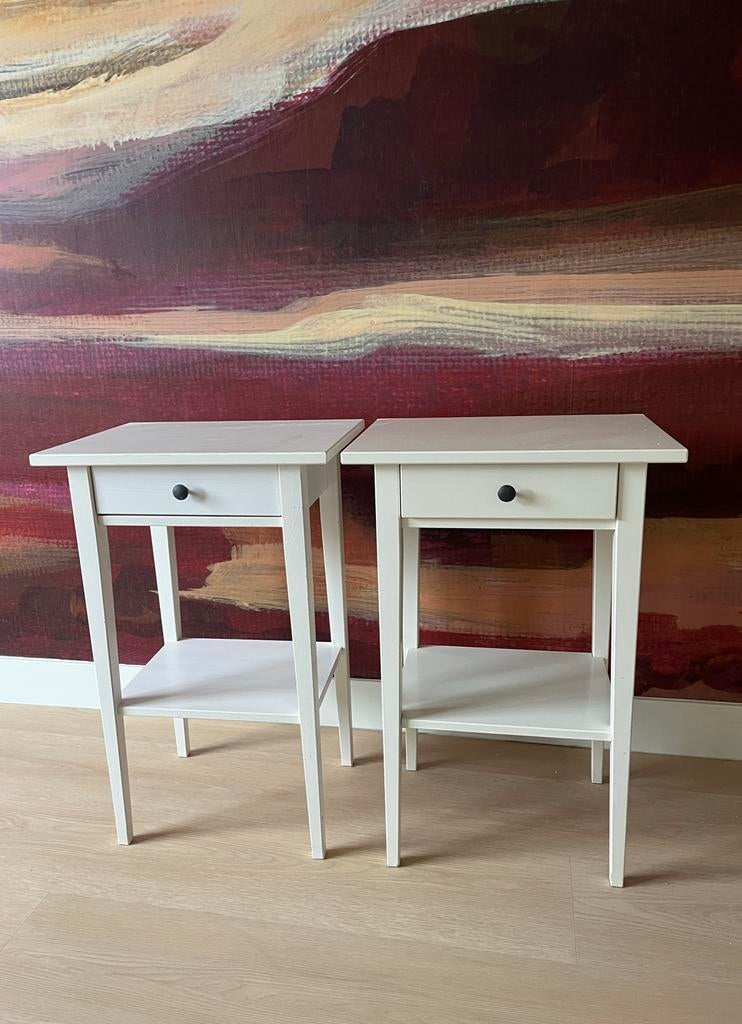 2 Nachtkastjes, Ophalen, Gebruikt, Minder dan 45 cm, 55 tot 70 cm