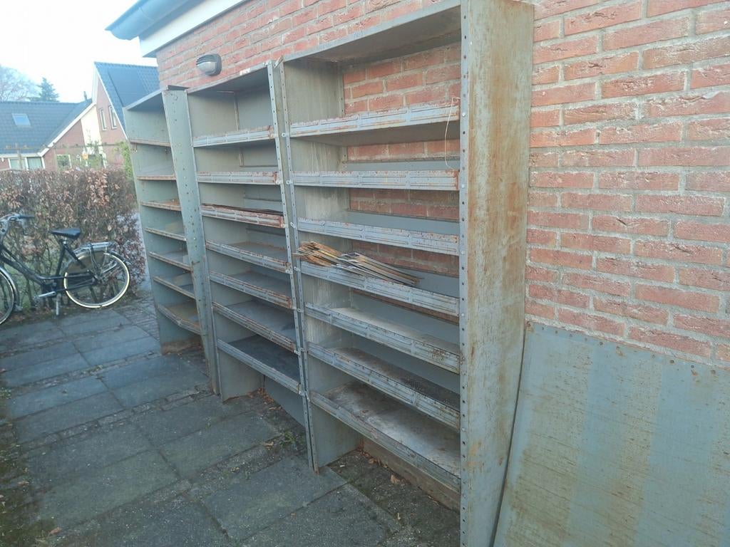3x Gebruikte metalen magazijnkast / vakkenkasten, Ophalen of Verzenden, Gebruikt