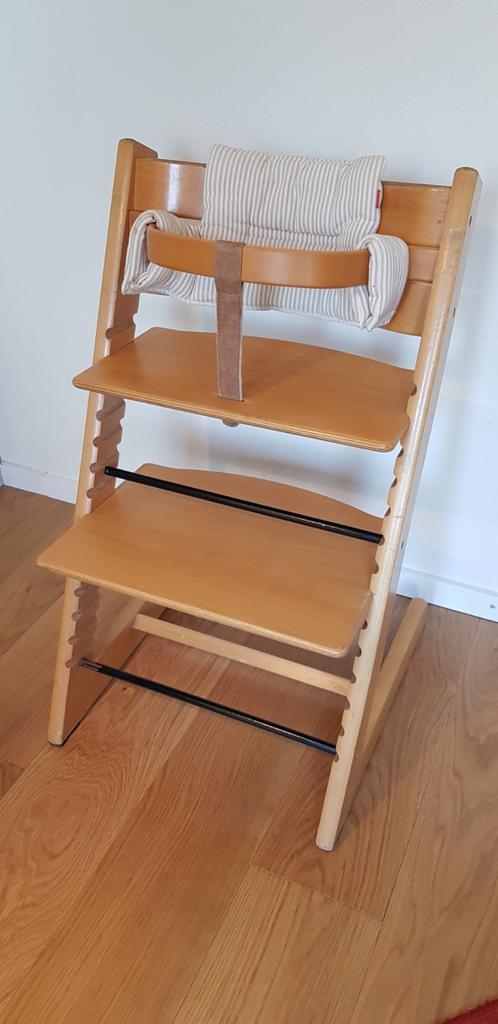Stokke Tripp Trapp stoel beuken naturel gebruikt met beugel, Kinderen en Baby's, Kinderstoelen, Ophalen, Gebruikt, Meegroeistoel