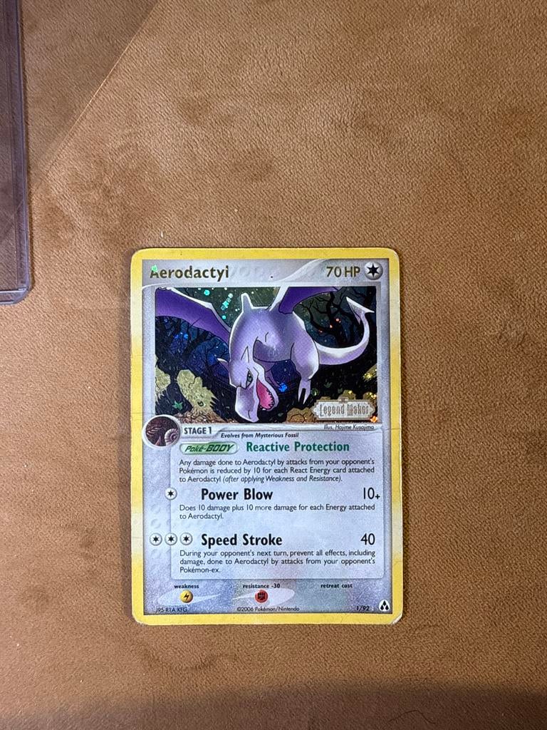 Aerodactyl 1/92 Pokémon kaart, Hobby en Vrije tijd, Verzamelkaartspellen | Pokémon, Ophalen of Verzenden, Gebruikt, Losse kaart