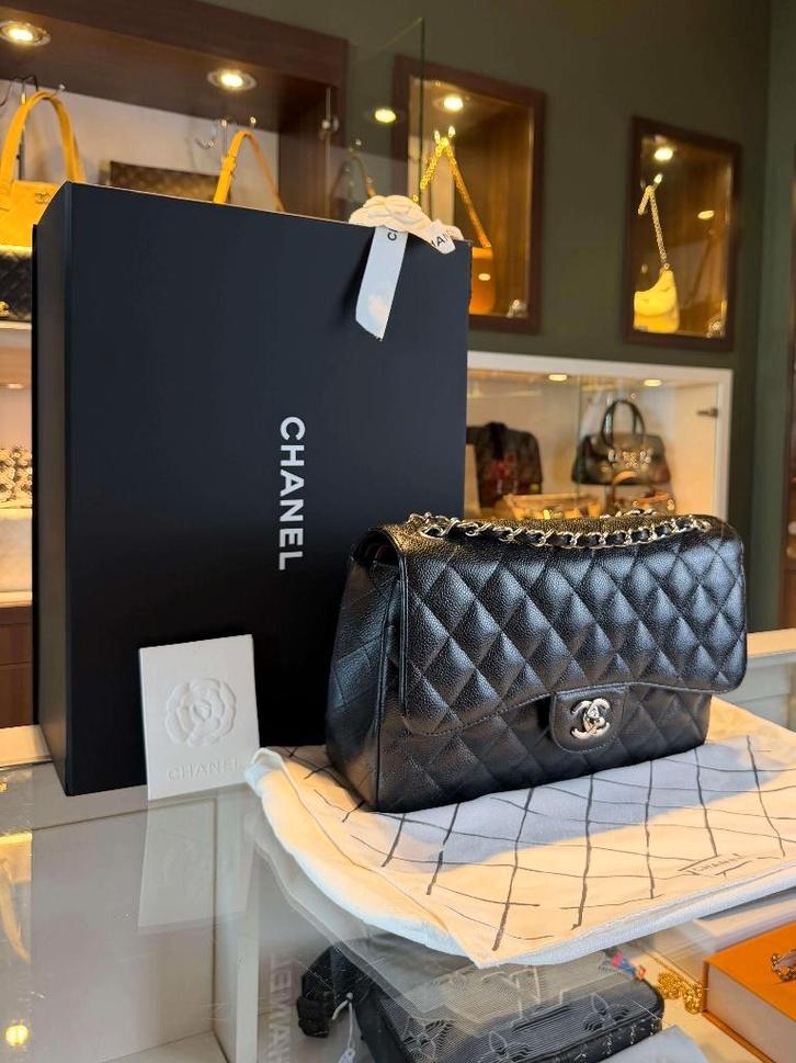 Chanel Classic Jumbo Double Flap Bag (Caviar), Sieraden, Tassen en Uiterlijk, Tassen | Damestassen, Zo goed als nieuw, Schoudertasje