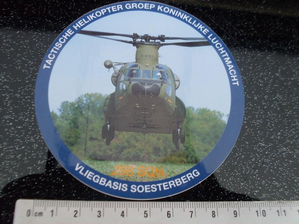 sticker 298 squadron tac heli groep KLu soesterberg logo, Verzamelen, Verzenden, Zo goed als nieuw, Bedrijf of Vereniging