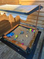 Zandbak met dakje + gronddoek ️ Direct klaar voor gebruik!, Kinderen en Baby's, Speelgoed | Buiten | Zandbakken, Ophalen, Gebruikt