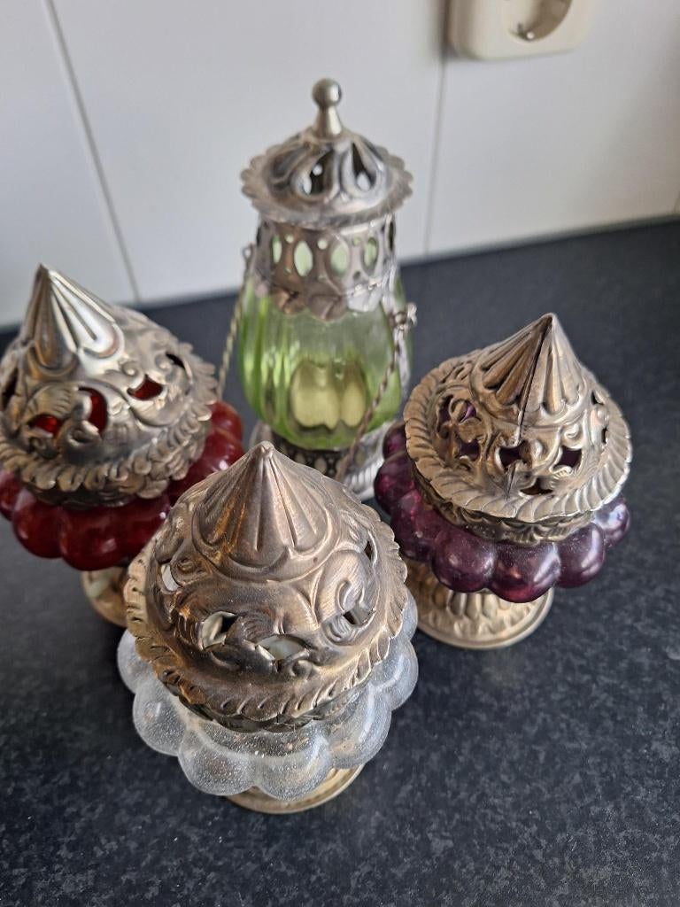 Oosterse lantaarns 4 stuks, Antiek en Kunst, Curiosa en Brocante, Ophalen of Verzenden