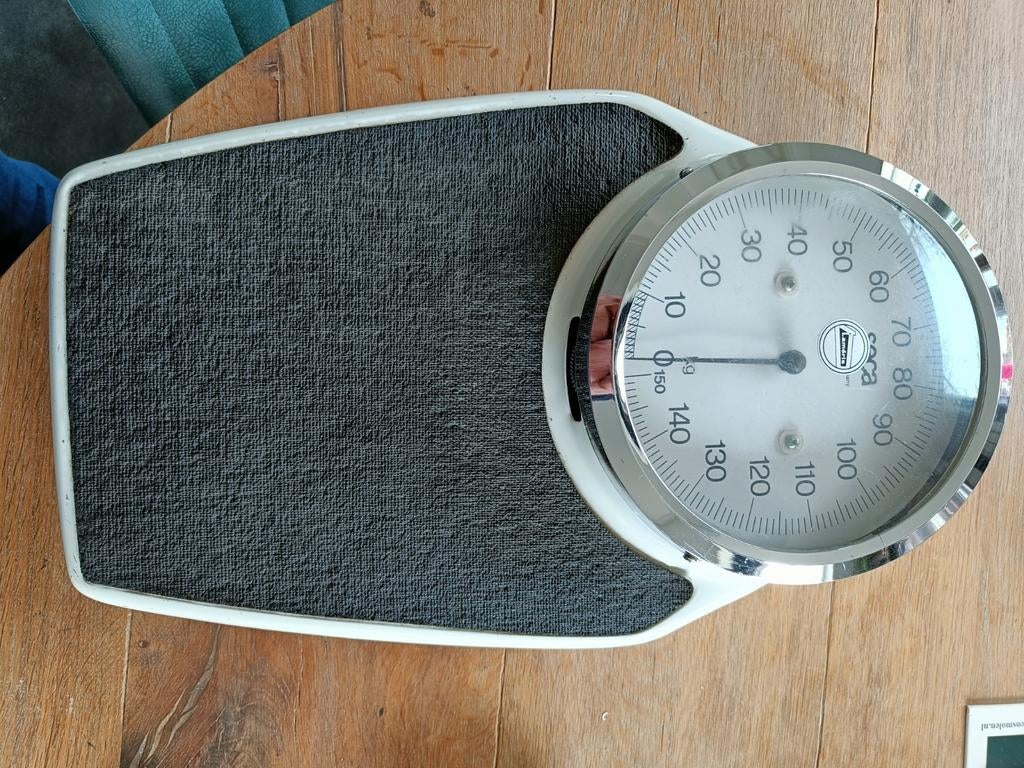 Vintage personen weeg schaal, Gebruikt, 100 kg of meer, Ophalen of Verzenden, Personenweegschaal