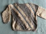 Vintage hand gebreide wollen mohair dames trui maat M, Maat 38/40 (M), Beige, Ophalen of Verzenden, Geen merk