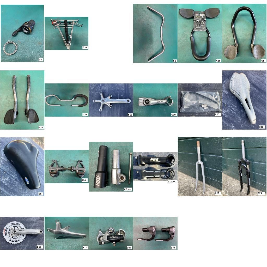 Diverse onderdelen racefiets + mtb vorken / cranks / zadels, Fietsen en Brommers, Ophalen of Verzenden, Gebruikt, SHIMANO