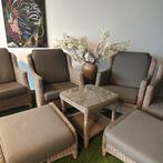4 Seasons Outdoor (4SO) fauteuils + tafel + voetenbankjes, 4 zitplaatsen, Verzenden, ., Zo goed als nieuw