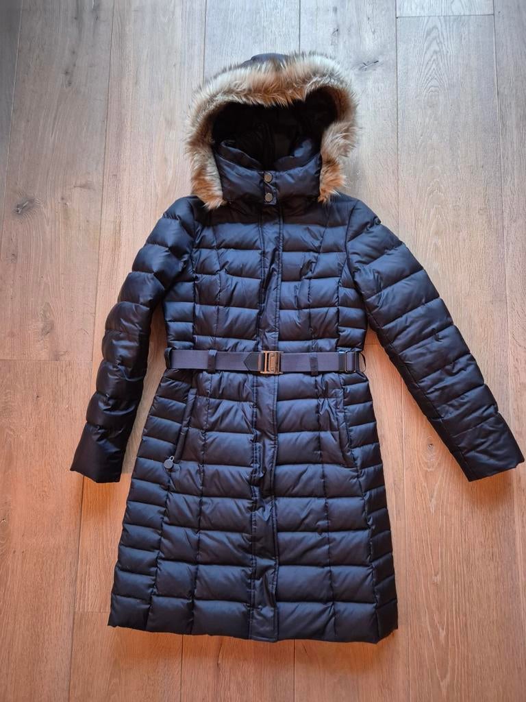 Donkerblauwe gewatteerde jas van Esprit collection maat 36, Blauw, Ophalen of Verzenden, Maat 36 (S), Gedragen