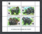 WWF postzegelblokje met postzegels v/d Laaglandgorilla, Ophalen of Verzenden, Postfris, Dier of Natuur