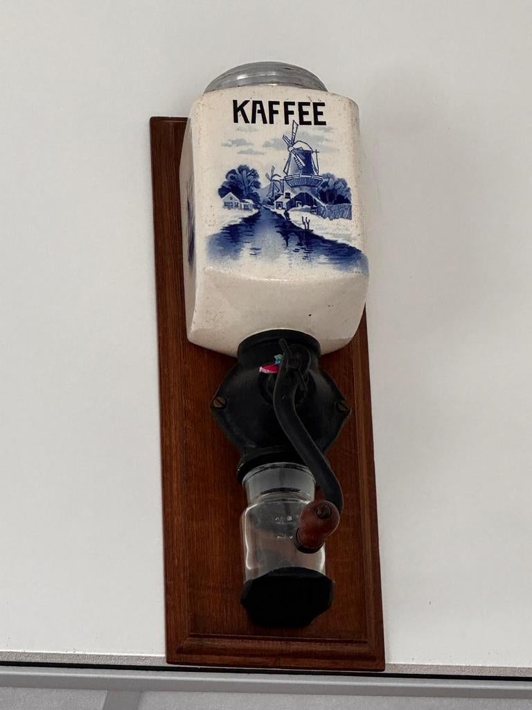 Set van 16 antieke Delfts blauwe wandkoffiemolens, Ophalen of Verzenden