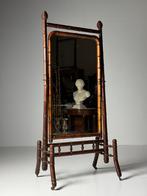 Faux Bamboo Cheval spiegel, Ophalen of Verzenden, Rechthoekig, Minder dan 50 cm