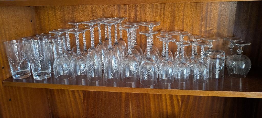 Kristallen glazen, Antiek en Kunst, Antiek | Glas en Kristal, Ophalen of Verzenden