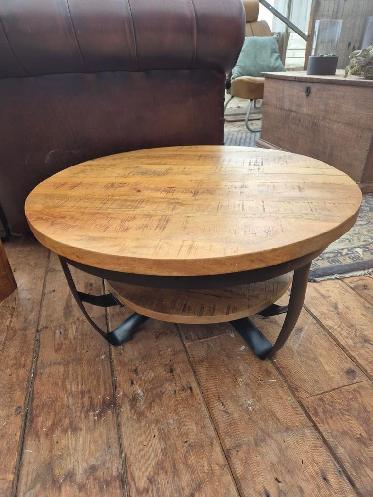 Mango Houten Salontafel Rond 70 cm - Zo goed als nieuw, 50 tot 100 cm, Rond, 50 tot 100 cm, Zo goed als nieuw